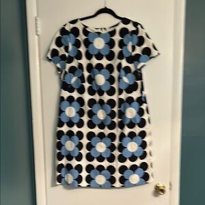 Boden Blue and Black Floral Shift Dress